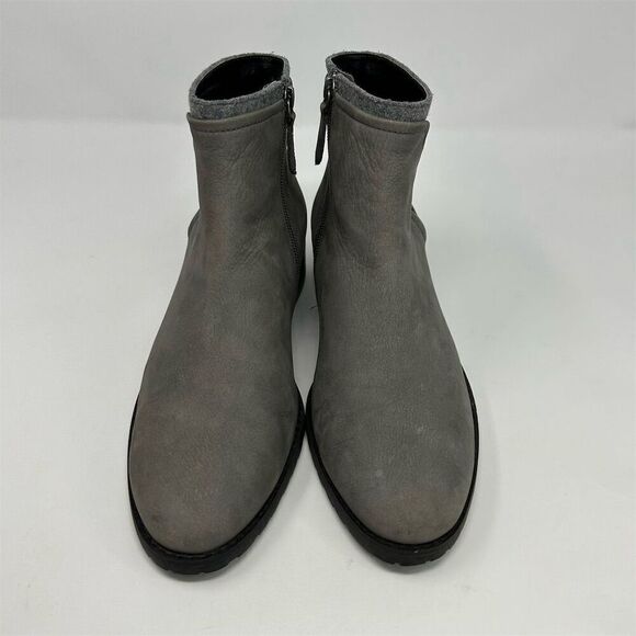 Caslon Oaklee Women's Gray Leather Ankle Booties Size 9 Water Resistant Casual - Picture 4 of 13